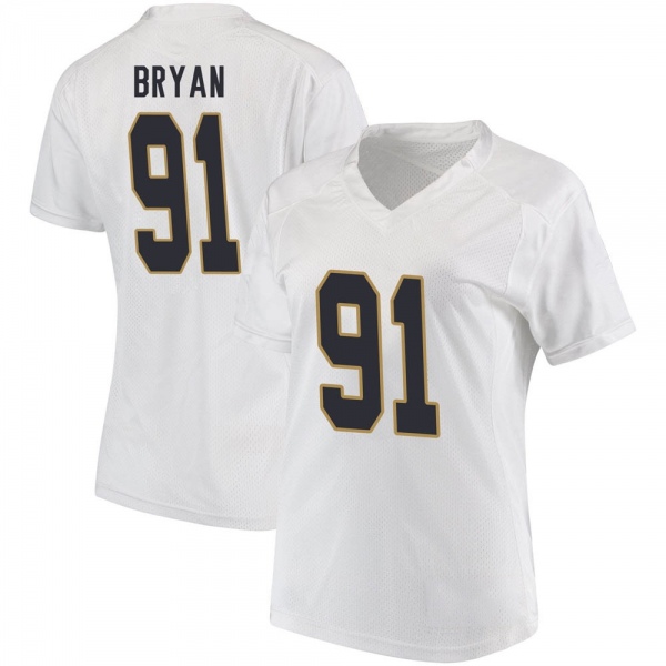 Josh Bryan Notre Dame Fighting Irish NCAA Women's #91 White Game College Stitched Football Jersey EAN1655FV
